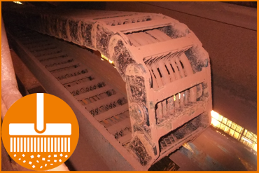 Energy chain system for protection against dirt and chips